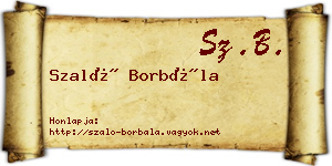 Szaló Borbála névjegykártya